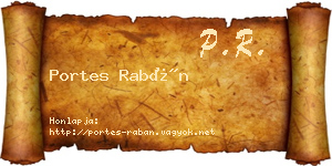 Portes Rabán névjegykártya